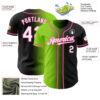 Custom Black White Neon Green-Pink Authentic Gradient Fashion Baseball Jersey