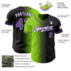 Custom Black Purple Neon Green-White Authentic Gradient Fashion Baseball Jersey