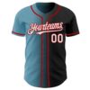 Custom Black White Shadow Blue-Red Authentic Gradient Fashion Baseball Jersey