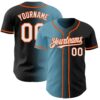 Custom Black White Shadow Blue-Orange Authentic Gradient Fashion Baseball Jersey