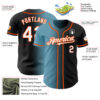 Custom Black White Shadow Blue-Orange Authentic Gradient Fashion Baseball Jersey