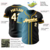 Custom Black White Shadow Blue-Gold Authentic Gradient Fashion Baseball Jersey