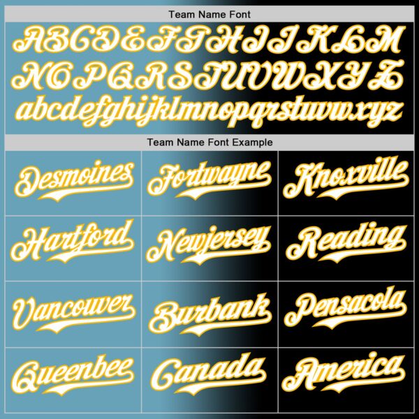 Custom Black White Shadow Blue-Gold Authentic Gradient Fashion Baseball Jersey