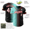 Custom Black White Ice Blue-Red Authentic Gradient Fashion Baseball Jersey