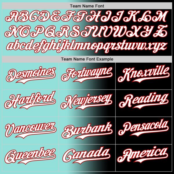 Custom Black White Ice Blue-Red Authentic Gradient Fashion Baseball Jersey