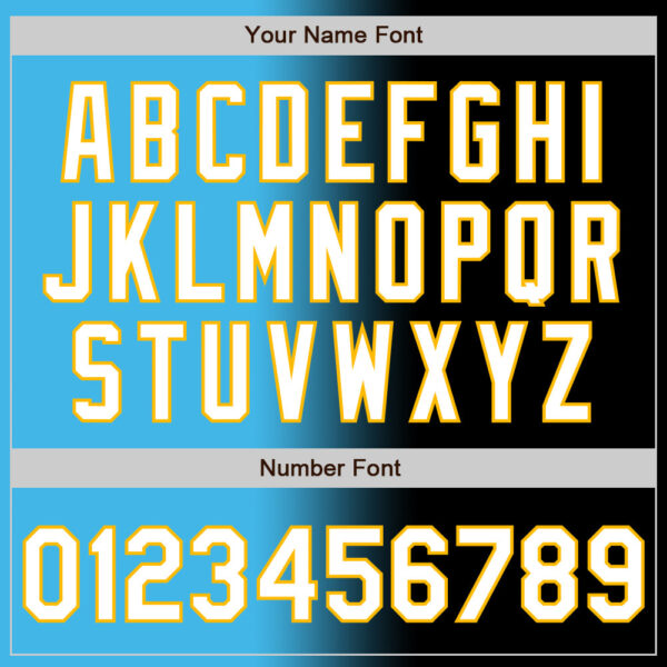 Custom Black White Sky Blue-Gold Authentic Gradient Fashion Baseball Jersey