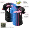 Custom Black White Electric Blue-Pink Authentic Gradient Fashion Baseball Jersey