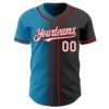 Custom Black White Panther Blue-Red Authentic Gradient Fashion Baseball Jersey