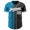 Custom Black White Panther Blue-Gray Authentic Gradient Fashion Baseball Jersey