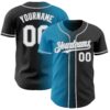 Custom Black White Panther Blue-Gray Authentic Gradient Fashion Baseball Jersey