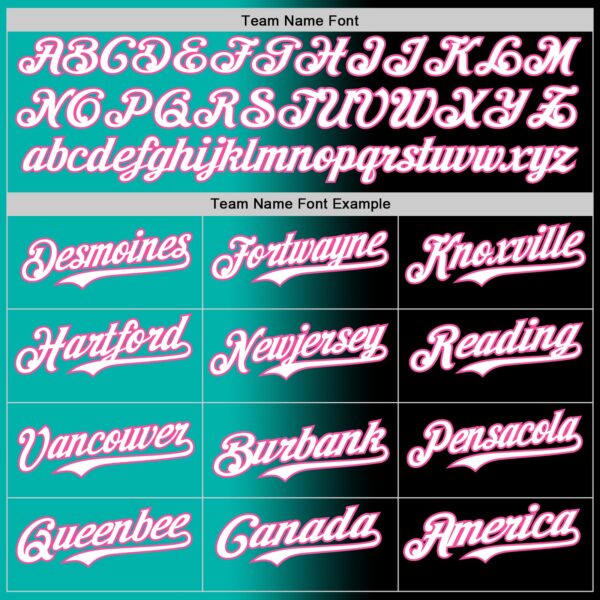 Custom Black White Aqua-Pink Authentic Gradient Fashion Baseball Jersey