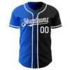 Custom Black White-Thunder Blue Authentic Gradient Fashion Baseball Jersey