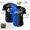 Custom Black White-Thunder Blue Authentic Gradient Fashion Baseball Jersey