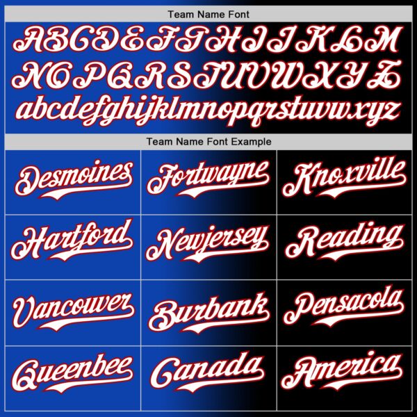 Custom Black White Thunder Blue-Red Authentic Gradient Fashion Baseball Jersey