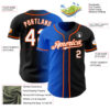 Custom Black White Thunder Blue-Orange Authentic Gradient Fashion Baseball Jersey