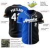 Custom Black White Thunder Blue-Gray Authentic Gradient Fashion Baseball Jersey