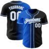 Custom Black White Thunder Blue-Light Blue Authentic Gradient Fashion Baseball Jersey
