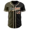 Custom Black Vintage USA Flag Olive-Cream Authentic Gradient Fashion Baseball Jersey