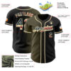 Custom Black Vintage USA Flag Olive-Cream Authentic Gradient Fashion Baseball Jersey