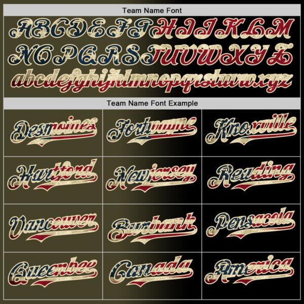 Custom Black Vintage USA Flag Olive-Cream Authentic Gradient Fashion Baseball Jersey