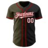 Custom Black White Olive-Red Authentic Gradient Fashion Baseball Jersey