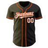 Custom Black White Olive-Orange Authentic Gradient Fashion Baseball Jersey