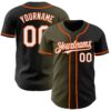 Custom Black White Olive-Orange Authentic Gradient Fashion Baseball Jersey