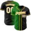 Custom Black White Grass Green-Yellow Authentic Gradient Fashion Baseball Jersey