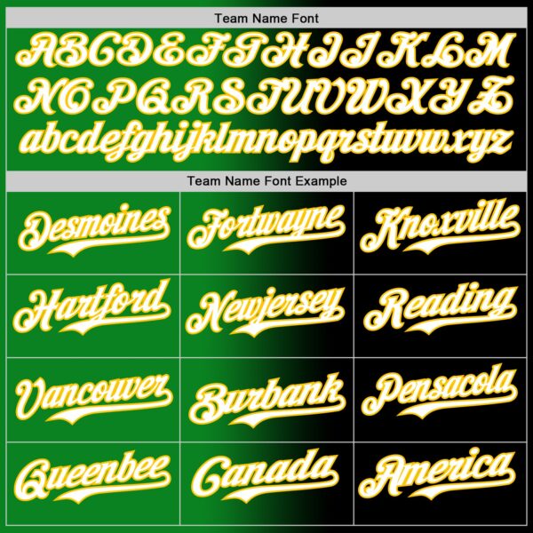 Custom Black White Grass Green-Yellow Authentic Gradient Fashion Baseball Jersey