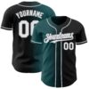 Custom Black White Midnight Green-Gray Authentic Gradient Fashion Baseball Jersey