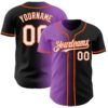 Custom Black White Medium Purple-Orange Authentic Gradient Fashion Baseball Jersey
