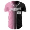 Custom Black White-Light Pink Authentic Gradient Fashion Baseball Jersey