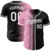 Custom Black White-Light Pink Authentic Gradient Fashion Baseball Jersey