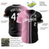 Custom Black White-Light Pink Authentic Gradient Fashion Baseball Jersey