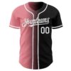 Custom Black White-Medium Pink Authentic Gradient Fashion Baseball Jersey