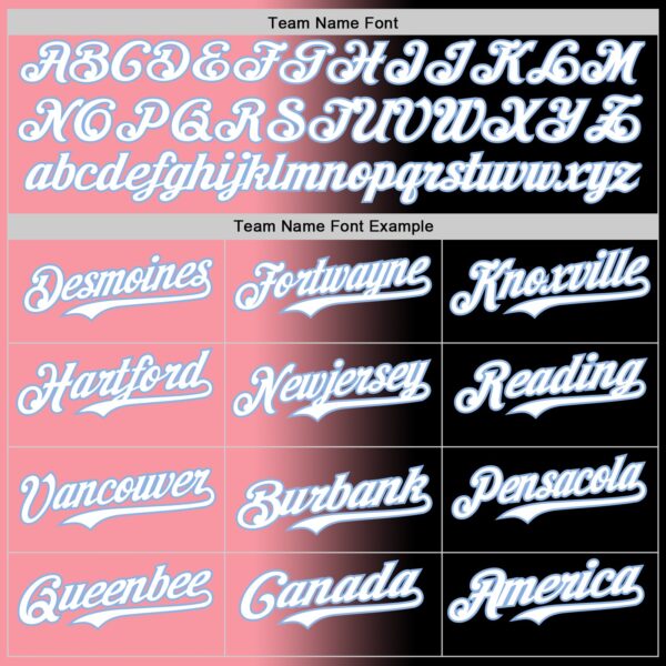 Custom Black White Medium Pink-Light Blue Authentic Gradient Fashion Baseball Jersey