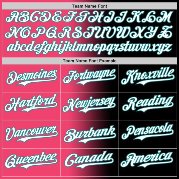 Custom Black White Neon Pink-Teal Authentic Gradient Fashion Baseball Jersey