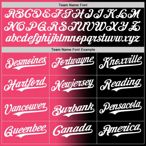 Custom Black White-Neon Pink Authentic Gradient Fashion Baseball Jersey