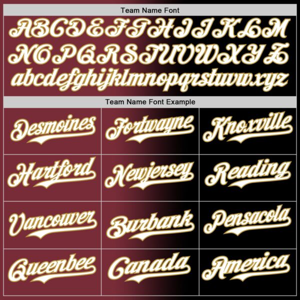 Custom Black White Burgundy-Old Gold Authentic Gradient Fashion Baseball Jersey