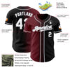 Custom Black White Burgundy-Gray Authentic Gradient Fashion Baseball Jersey