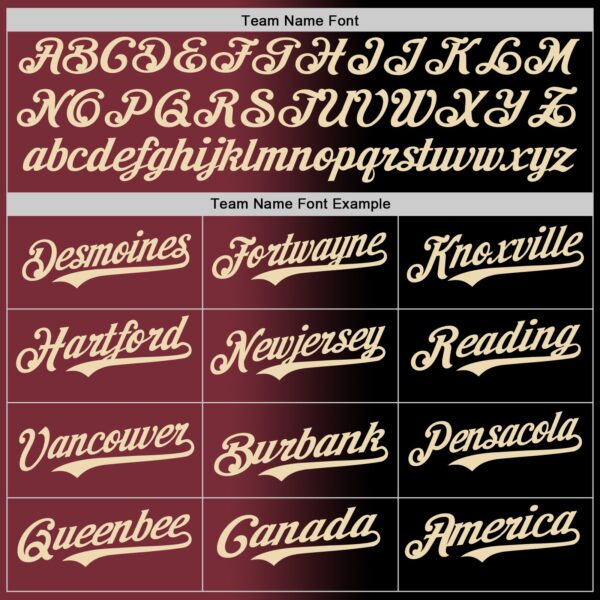 Custom Black Cream-Burgundy Authentic Gradient Fashion Baseball Jersey