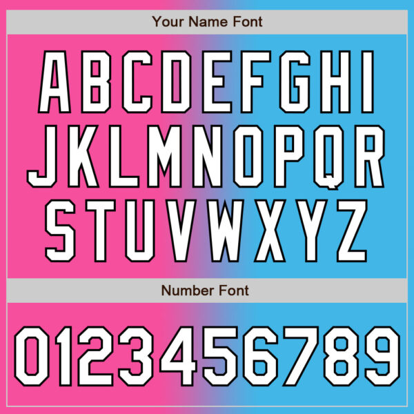 Custom Sky Blue White Pink-Black Authentic Gradient Fashion Baseball Jersey