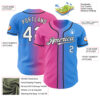 Custom Electric Blue White Pink-Black Authentic Gradient Fashion Baseball Jersey