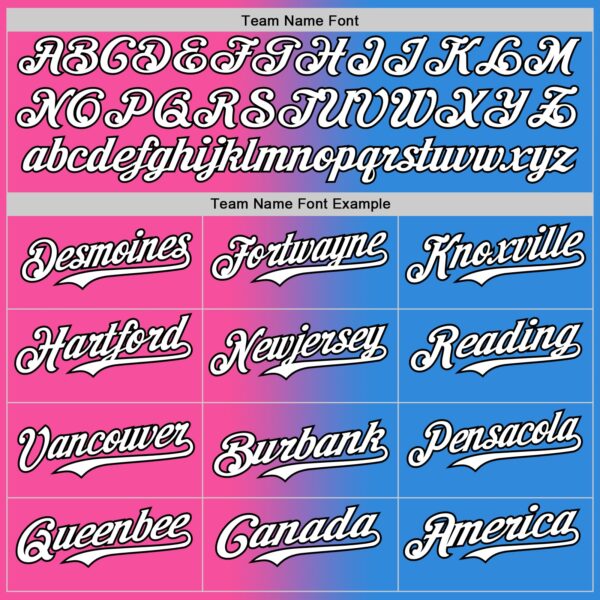 Custom Electric Blue White Pink-Black Authentic Gradient Fashion Baseball Jersey