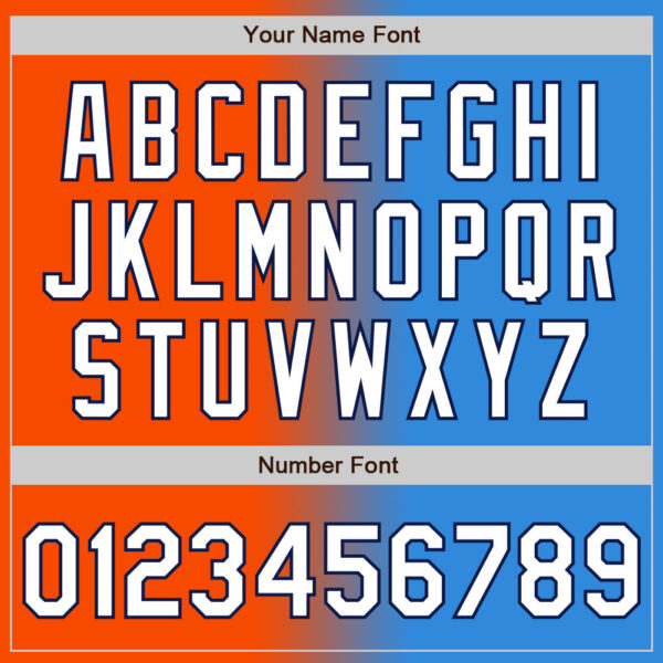 Custom Electric Blue White Orange-Navy Authentic Gradient Fashion Baseball Jersey