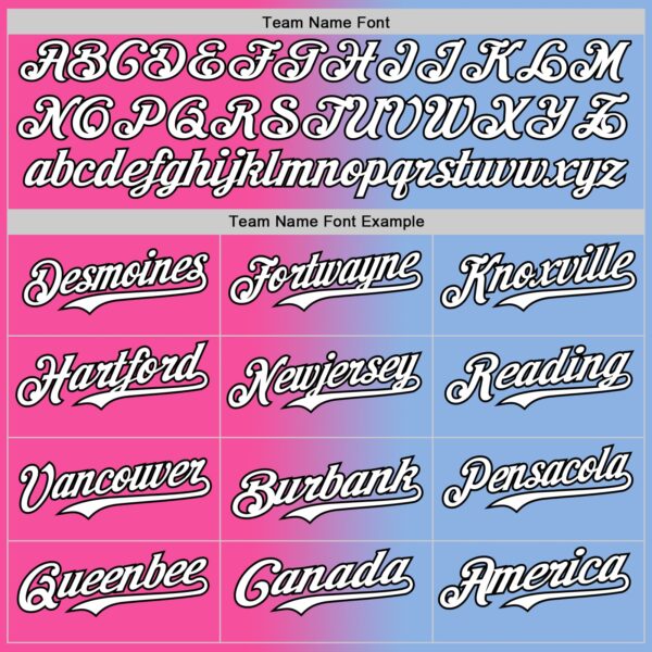 Custom Light Blue White Pink-Black Authentic Gradient Fashion Baseball Jersey