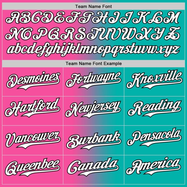 Custom Aqua White Pink-Black Authentic Gradient Fashion Baseball Jersey
