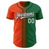 Custom Kelly Green White Orange-Black Authentic Gradient Fashion Baseball Jersey