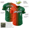 Custom Kelly Green White Orange-Black Authentic Gradient Fashion Baseball Jersey