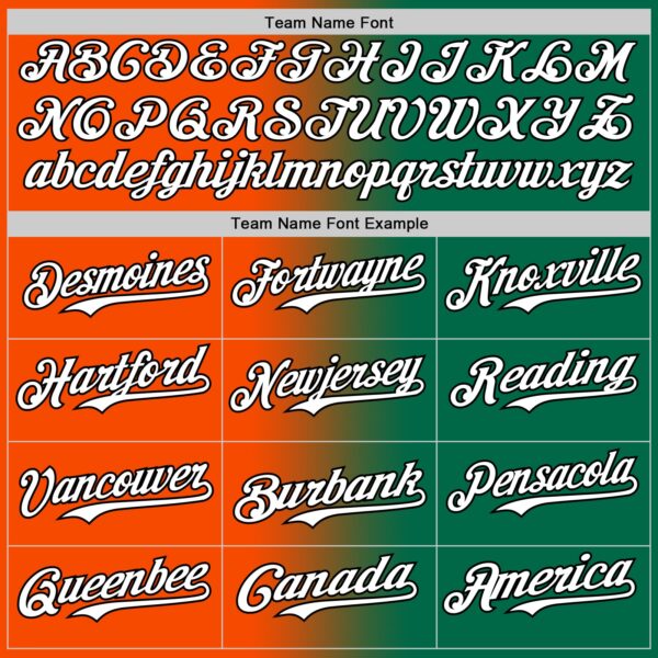 Custom Kelly Green White Orange-Black Authentic Gradient Fashion Baseball Jersey